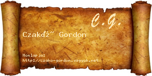 Czakó Gordon névjegykártya