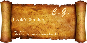 Czakó Gordon névjegykártya